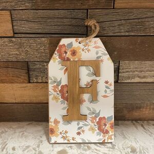 Letter F Monogram Fall Home Decor